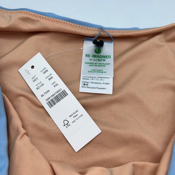 NWT J. Crew Blue Cheeky Curved Waist Bikini Swim Bathing Suit Bottom Size XXL - Picture 6 of 9